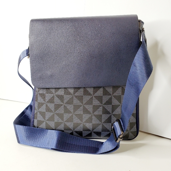 Classic Fashion Men's Blue Messenger Expandable Crossbody Shoulder Bag - Picture 2 of 14